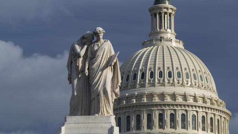 The Capitol is seen as the House is set to begin public impeachment inquiry hearings as lawmakers debate whether to remove President Donald Trump from office, in Washington, Tuesday, Nov. 12, 2019. At left is the Peace Monument. (AP Photo / J. Scott Applewhite) The Capitol is seen as the House is set to begin public impeachment inquiry hearings as lawmakers debate whether to remove President Donald Trump from office, in Washington, Tuesday, Nov. 12, 2019. At left is the Peace Monument. (AP Photo / J. Scott Applewhite)