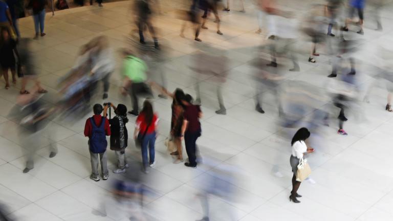 In this June 15, 2017, file photo, people walk inside the Oculus, the new transit station at the World Trade Center in New York. (AP Photo / Frank Franklin II, File)