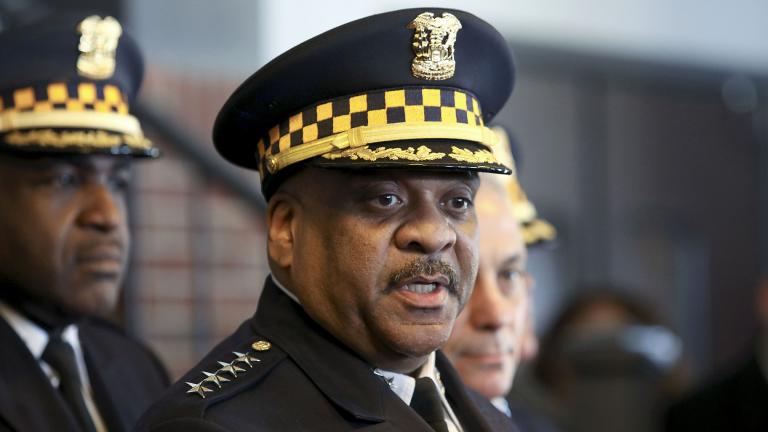 Chicago Police Superintendent Eddie Johnson speaks during a news conference Tuesday, March 26, 2019, after prosecutors abruptly dropped all charges against “Empire” actor Jussie Smollett. (AP Photo / Teresa Crawford)