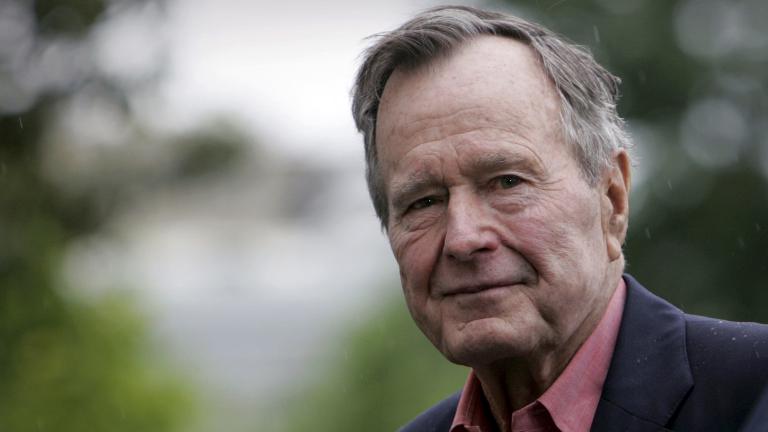 In this May 11, 2008 file photo, former President George H.W. Bush arrives on the South Lawn of White House in Washington. Bush died at the age of 94 on Friday, Nov. 30, 2018, about eight months after the death of his wife, Barbara Bush. (AP Photo / Lawrence Jackson, File)