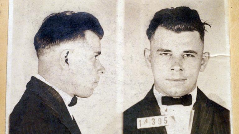 This file photo shows Indiana Reformatory booking shots of John Dillinger, stored in the state archives, and shows the notorious gangster as a 21-year-old. (AP Photo / The Indianapolis Star, Charlie Nye, File)