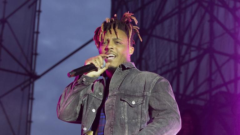 In this May 15, 2019 file photo, Juice WRLD performs in concert during his “Death Race for Love Tour” at The Skyline Stage at The Mann Center for the Performing Arts in Philadelphia. (Photo by Owen Sweeney / Invision / AP, File)