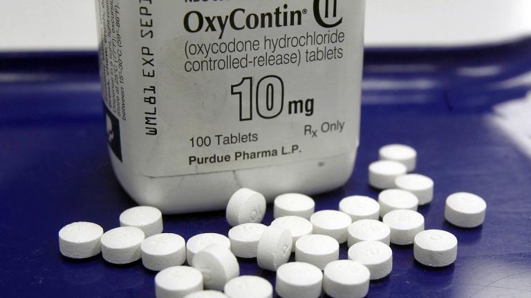 This Feb. 19, 2013 file photo shows OxyContin pills arranged for a photo at a pharmacy in Montpelier, Vermont. (AP Photo / Toby Talbot, File)