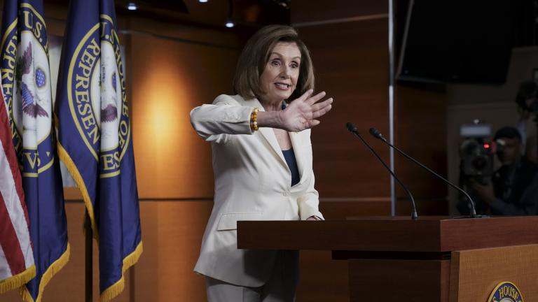 Speaker of the House Nancy Pelosi, D-Calif., responds forcefully to a question from a reporter who asked if she hated President Trump, after announcing earlier that the House is moving forward to draft articles of impeachment against Trump, at the Capitol in Washington, Thursday, Dec. 5, 2019. (AP Photo / J. Scott Applewhite) Speaker of the House Nancy Pelosi, D-Calif., responds forcefully to a question from a reporter who asked if she hated President Trump, after announcing earlier that the House is moving forward to draft articles of impeachment against Trump, at the Capitol in Washington, Thursday, Dec. 5, 2019. (AP Photo / J. Scott Applewhite)