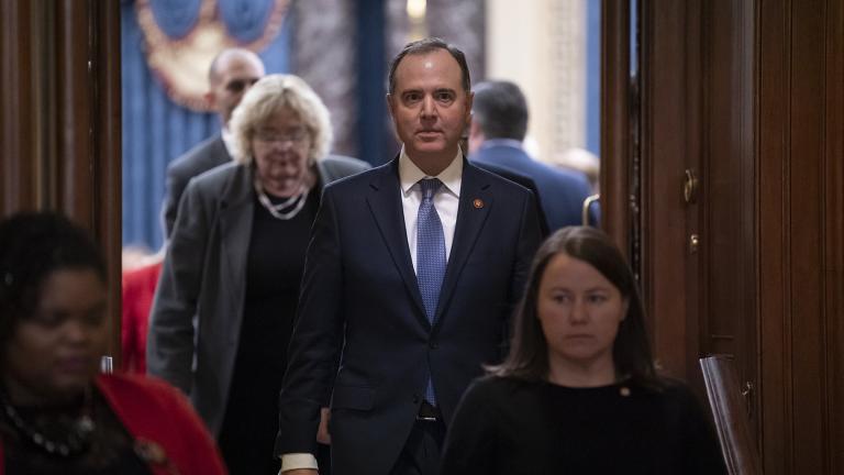 House Democratic impeachment manager, Intelligence Committee Chairman Adam Schiff, D-Calif., leaves the Senate chamber after the acquittal of President Donald Trump on charges of abuse of power and obstruction of Congress, at the Capitol in Washington, Wednesday, Feb. 5, 2020. (AP Photo / J. Scott Applewhite)