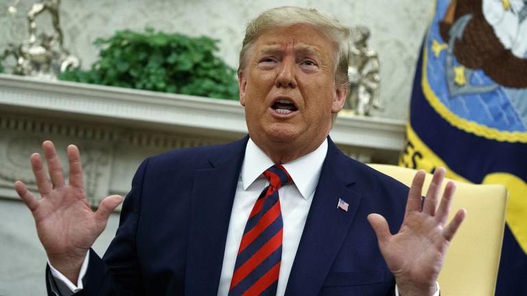 President Donald Trump speaks during a meeting with Australian Prime Minister Scott Morrison in the Oval Office of the White House, Friday, Sept. 20, 2019, in Washington. (AP Photo / Evan Vucci)
