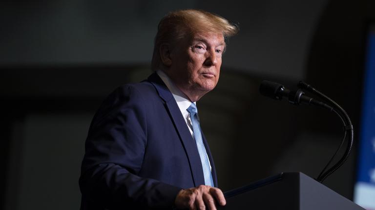 President Donald Trump speaks during an “Evangelicals for Trump Coalition Launch” at King Jesus International Ministry, Friday, Jan. 3, 2020, in Miami. (AP Photo / Evan Vucci)