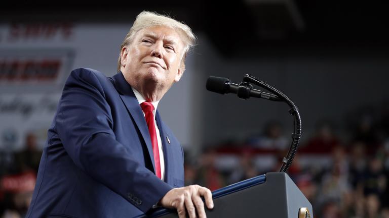 President Donald Trump speaks at a campaign rally, Thursday, Jan. 9, 2020, in Toledo, Ohio. (AP Photo / Jacquelyn Martin)