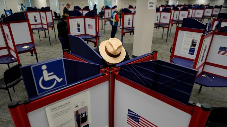 Rod Sommer fills out his ballot during early, in-person voting at the Hamilton County Board of Elections in Cincinnati, Oct. 11, 2023. Voters approved on Nov. 7, 2023 an amendment to the Ohio Constitution to protect access to abortion. (AP Photo / Carolyn Kaster, File)