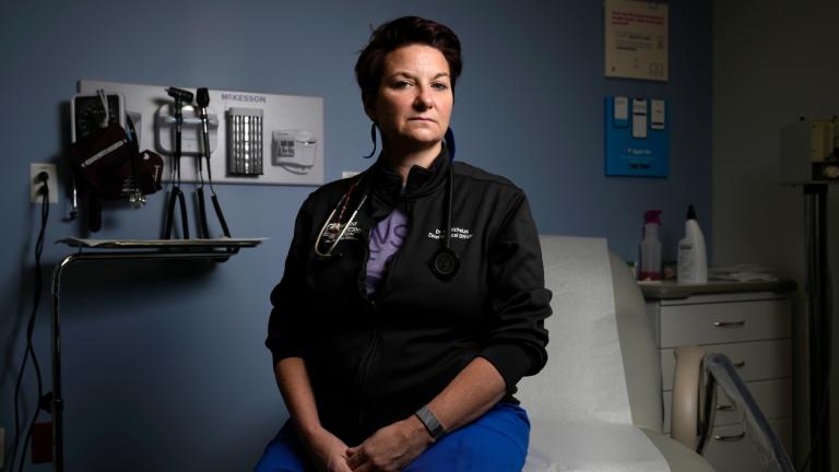 Dr. Colleen McNicholas, chief medical officer at Planned Parenthood of the St. Louis Region and Southwest Missouri, poses for a portrait inside an exam room at Planned Parenthood Friday, March 10, 2023, in Fairview Heights, Ill. (AP Photo / Jeff Roberson)