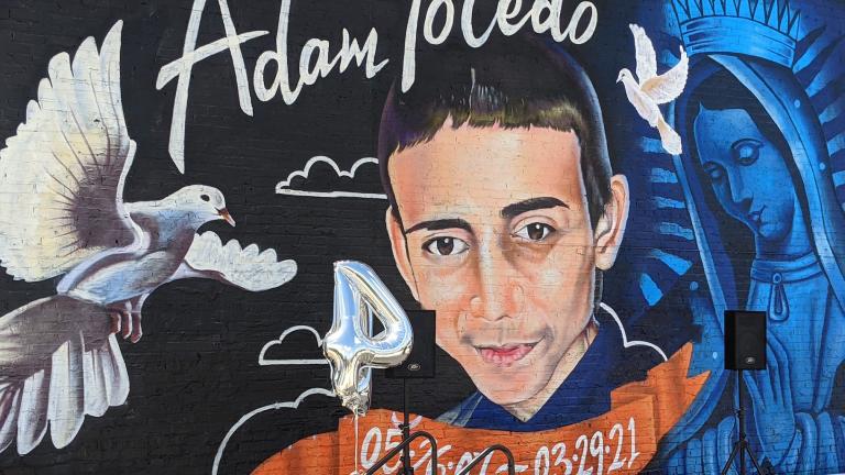 A mural of Adam Toledo painted by Milton Coronado. (Matt Masterson / WTTW News)