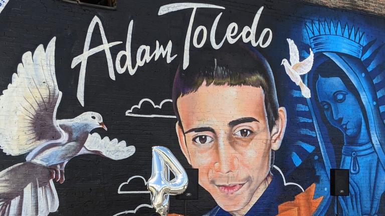 A mural of Adam Toledo painted by Milton Coronado. (Matt Masterson / WTTW News)