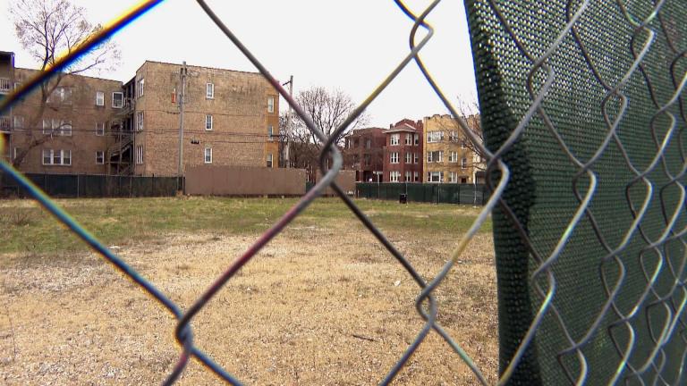 The site of a 50-unit affordable housing development in Albany Park. (WTTW News)
