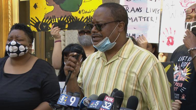 Ald. Roderick Sawyer (6th Ward) speaks about the Police Free Schools Ordinance on Tuesday, June 16, 2020. (WTTW News)