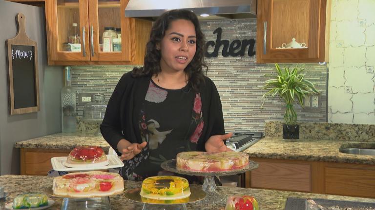 Angelica Aguilar was born in Mexico, but she didn’t develop an interest in making gelatin art until she was a young adult in Chicago. (WTTW News)