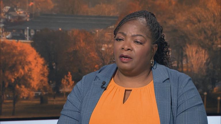 Anjanette Young appears on “Chicago Tonight” on Oct. 28, 2024. (WTTW News)