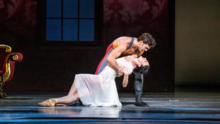 Alberto Velazquez and Victoria Jaiani in the Joffrey Ballet’s “Anna Karenina.” (Photo by Cheryl Mann)