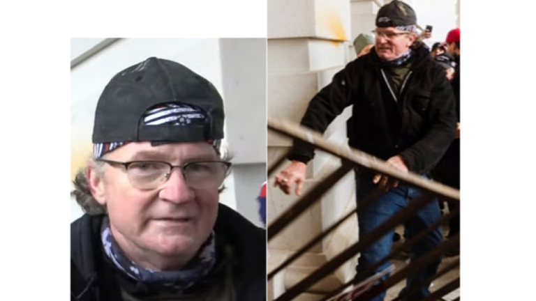 James McNamara, 61, of Chicago, allegedly swung at police and used a bike rack to ram doors during the riot at the U.S. Capitol. (U.S. Attorney's Office)