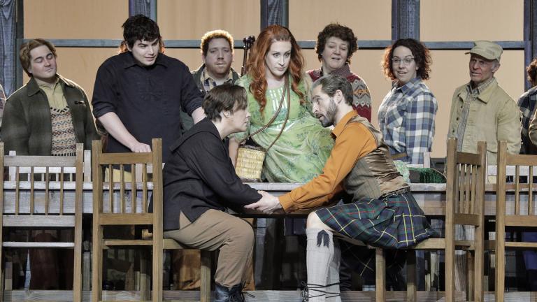 Front, from left: Eric Ferring, Alice Coote, Brenda Rae and Kyle Ketelsen in Lyric Opera’s production of “Ariodante.” (Credit: Cory Weaver)