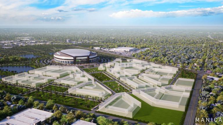 A conceptual image of a domed Chicago Bears stadium in Arlington Heights. (Courtesy of the Chicago Bears) 