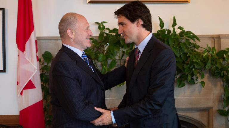 U.S. Ambassador to Canada Bruce Heyman, left, and Canadian Prime Minister Justin Trudeau. (Courtesy Uncharted, LLC)