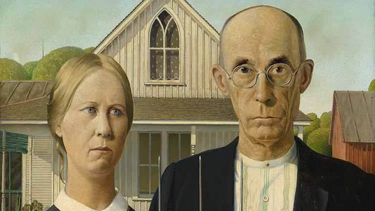 Grant Wood, “American Gothic,” 1930. (Friends of American Art Collection. The Art Institute of Chicago)