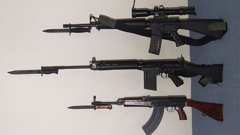 Assault rifles (Jan Hrdonka via Wikimedia Commons)