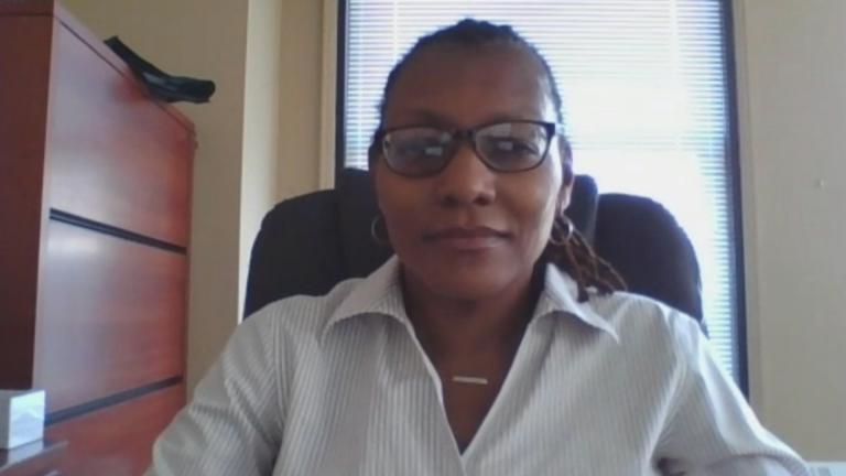 Audra Wilson, CEO of the Shriver Center on Poverty Law, appears on “Chicago Tonight” on Monday, June 15, 2020. (WTTW News)