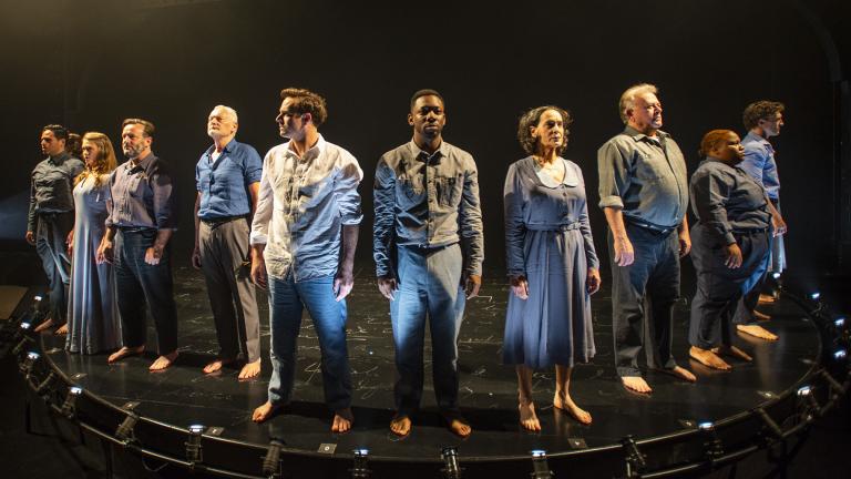The cast of “The Adventures of Augie March.” (Photo by Michael Brosilow)