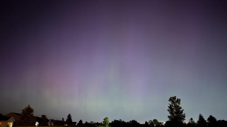 The Northern Lights were visible in the lower Midwest in May 2024. (Patty Wetli / WTTW News)
