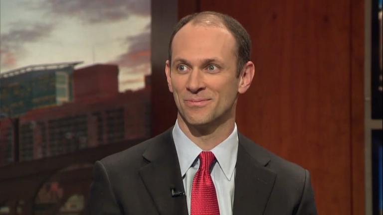 Austan D. Goolsbee appears on “Chicago Tonight” in April 2013.