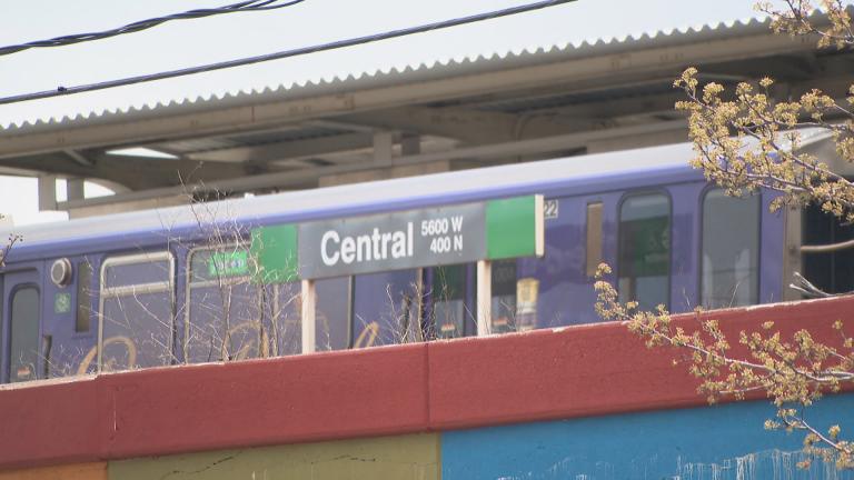 The Central Green Line CTA stop in the Austin community. (WTTW News)