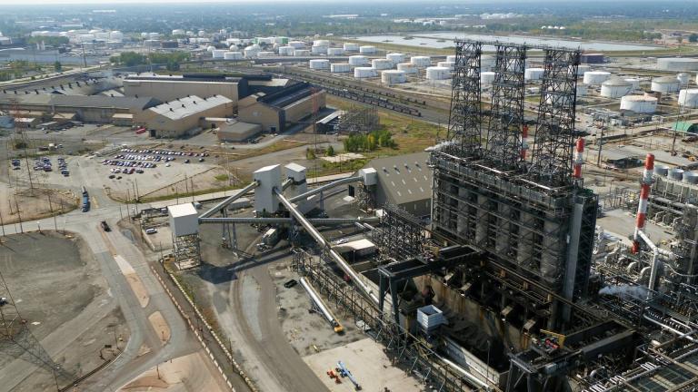 In this Sept. 21, 2017 file photo, the BP Whiting refinery in East Chicago, Ind., is shown on Sept. 21, 2017. Oil giant BP agreed Thursday, Dec. 2, 2021, to pay a $512,450 penalty and reduce soot emissions from its Whiting refinery in Indiana under an agreement with regulators and activists who accused the company of violating an earlier deal. (DroneBase via AP, File)