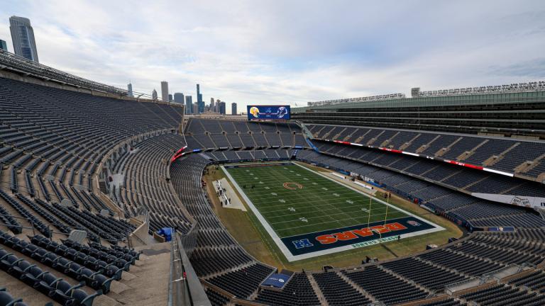 Soldier Field is seen prior to an NFL football game between the Chicago Bears and Green Bay Packers, Dec. 20, 2025, in Chicago. (AP Photo / Kamil Krzaczynski, file)