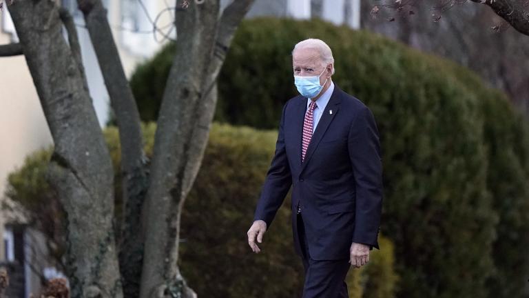 President-elect Joe Biden departs the St. Joseph on the Brandywine Catholic Church, Saturday, Jan. 16, 2021, in Wilmington, Del. (AP Photo / Matt Slocum) President-elect Joe Biden departs the St. Joseph on the Brandywine Catholic Church, Saturday, Jan. 16, 2021, in Wilmington, Del. (AP Photo / Matt Slocum)