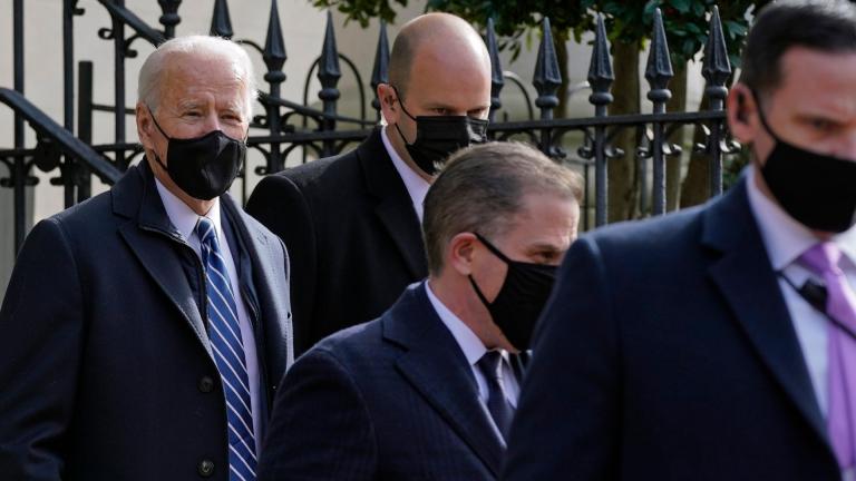 President Joe Biden departs after attending mass at Holy Trinity Catholic Church, Sunday, Jan. 24, 2021, in the Georgetown neighborhood of Washington. (AP Photo / Patrick Semansky) President Joe Biden departs after attending mass at Holy Trinity Catholic Church, Sunday, Jan. 24, 2021, in the Georgetown neighborhood of Washington. (AP Photo / Patrick Semansky)