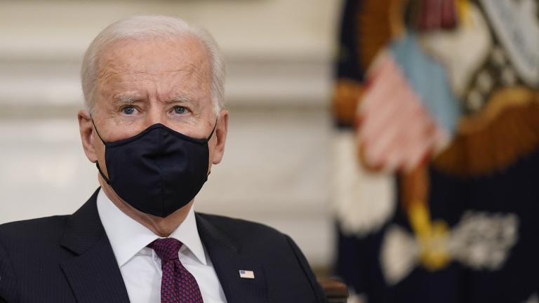 President Joe Biden participates in a roundtable discussion on a coronavirus relief package in the State Dining Room of the White House in Washington, Friday, March 5, 2021. (AP Photo / Patrick Semansky)