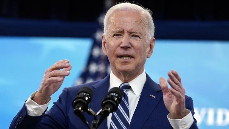 President Joe Biden speaks during an event on COVID-19 vaccinations, in the South Court Auditorium on the White House campus, Monday, March 29, 2021, in Washington. (AP Photo / Evan Vucci)