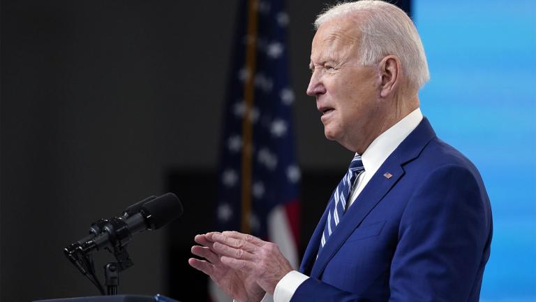 President Joe Biden speaks during an event on COVID-19 vaccinations and the response to the pandemic, in the South Court Auditorium on the White House campus, Monday, March 29, 2021, in Washington. (AP Photo  /Evan Vucci)
