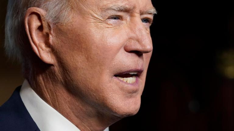 President Joe Biden speaks from the Treaty Room in the White House on Wednesday, April 14, 2021, about the withdrawal of the remainder of U.S. troops from Afghanistan. (AP Photo / Andrew Harnik, Pool)