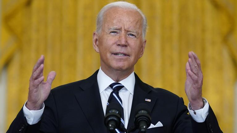 President Joe Biden speaks from the East Room of the White House in Washington, Wednesday, Aug 18, 2021, on the COVID-19 response and vaccination program. (AP Photo / Susan Walsh)