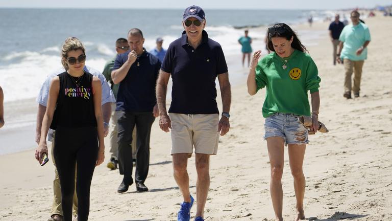 President Joe Biden walks on the beach with his granddaughter Natalie Biden, left, and his daughter Ashley Biden, right, Monday, June 20, 2022 at Rehoboth Beach, Del. (AP Photo / Manuel Balce Ceneta)