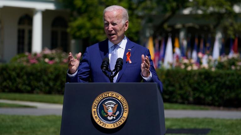 President Joe Biden speaks during an event to celebrate the passage of the “Bipartisan Safer Communities Act,” a law meant to reduce gun violence, on the South Lawn of the White House, Monday, July 11, 2022, in Washington. (AP Photo / Evan Vucci)