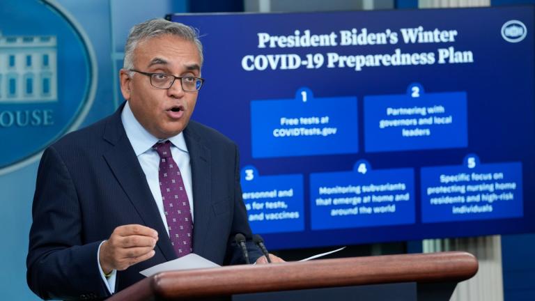 White House COVID-19 Response Coordinator Ashish Jha speaks during the daily briefing at the White House in Washington, Thursday, Dec. 15, 2022. (AP Photo / Susan Walsh)