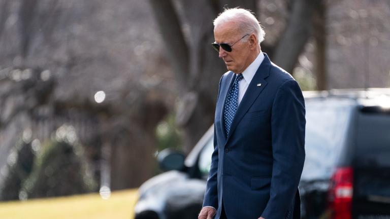 President Joe Biden walks to board Marine One on the South Lawn of the White House, Thursday, Feb. 8, 2024, in Washington. (AP Photo / Evan Vucci)