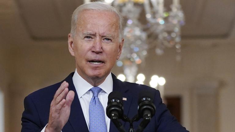 President Joe Biden speaks about the end of the war in Afghanistan from the State Dining Room of the White House, Tuesday, Aug. 31, 2021, in Washington. (AP Photo / Evan Vucci)