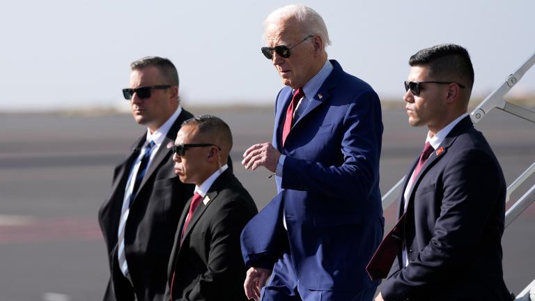 President Joe Biden arrives at Amilcar Cabral international airport on Sal island, Cape Verde Monday, Dec. 2, 2024, en route to Angola as he makes his long-promised visit to Africa. (Ben Curtis / AP Photo)