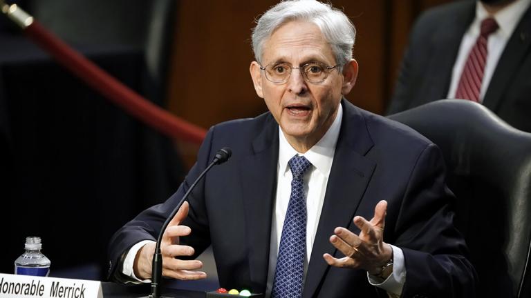 Judge Merrick Garland, President Joe Biden's pick to be attorney general, answers questions from Sen. John Kennedy, R-La., as he appears before the Senate Judiciary Committee for his confirmation hearing, on Capitol Hill in Washington, Monday, Feb. 22, 2021. (AP Photo / J. Scott Applewhite)