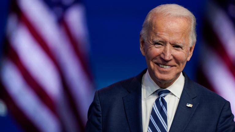 In this Nov. 10, 2020, file photo President-elect Joe Biden smiles as he speaks at The Queen Theater in Wilmington, Del. (AP Photo / Carolyn Kaster, File)
