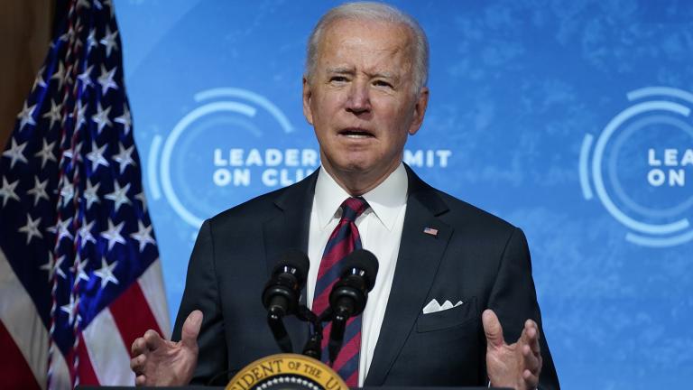 President Joe Biden speaks to the virtual Leaders Summit on Climate, from the East Room of the White House, Thursday, April 22, 2021, in Washington. (AP Photo / Evan Vucci)